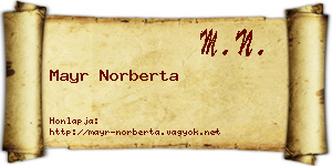 Mayr Norberta névjegykártya